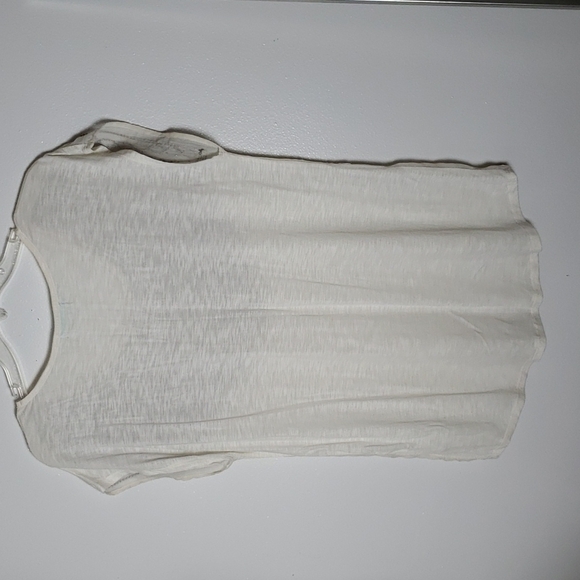 Maurices beaded sheer front shirt sleeve shirt, ivory, sequin/ beading, size med - Picture 7 of 7